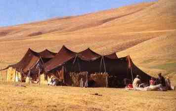 Nomad tents on the mountains in Turkey