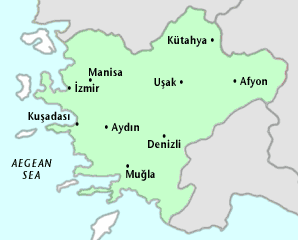 Mappa della regione dell'Egeo
