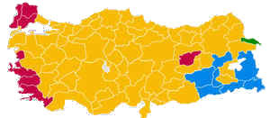 provinces won by political parties during the elections of June 2011