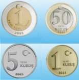 monete di Nuova Lira Turca