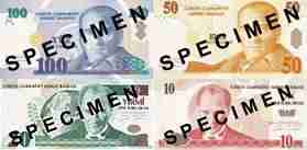 banconote di Nuova Lira Turca